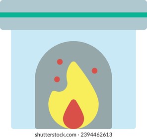 Fireplace single vector line icon