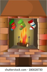 fireplace with stockings