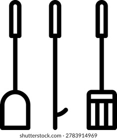 Fireplace Tools Vector Design Icon Style