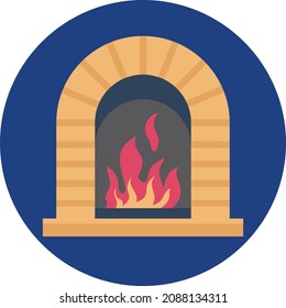 Fireplace Vector Color Icon which can easily editable 

