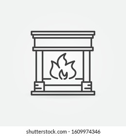 Fireplace vector concept outline minimal icon or symbol