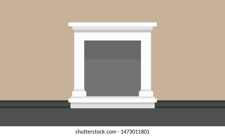 fireplace vector. free space for text. copy space. blank.