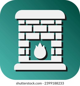 Fireplace Vector Glyph Gradient Background Icon For Personal And Commercial Use.
