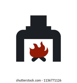 fireplace vector icon