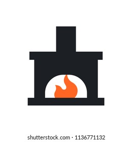 fireplace vector icon