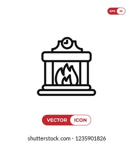Fireplace vector icon