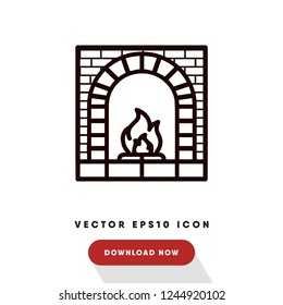 Fireplace vector icon