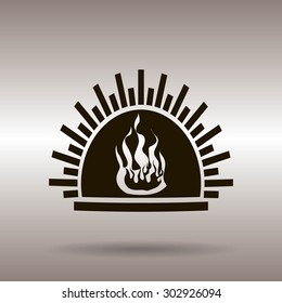 fireplace vector icon
