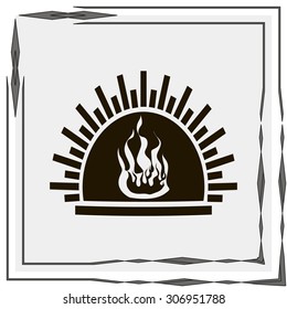 fireplace vector icon