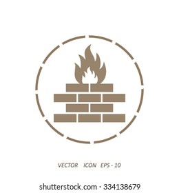 fireplace vector icon