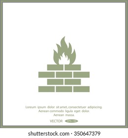 fireplace vector icon