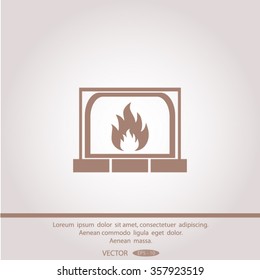 fireplace vector icon