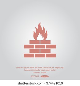 fireplace vector icon