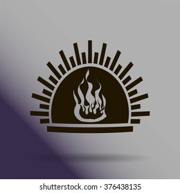 fireplace vector icon