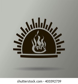 fireplace vector icon