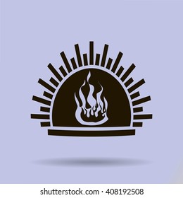 fireplace vector icon