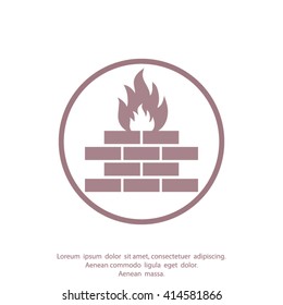 fireplace vector icon