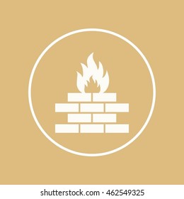 fireplace vector icon