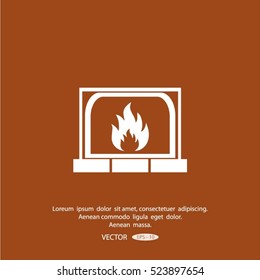 fireplace vector icon