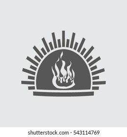 fireplace vector icon