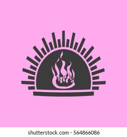 fireplace vector icon