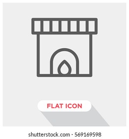 Fireplace vector icon