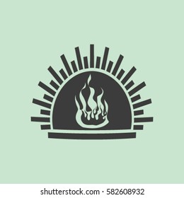fireplace vector icon