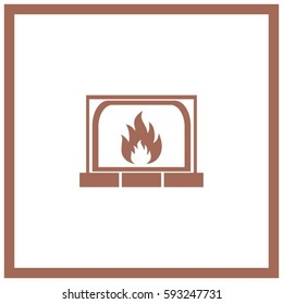 fireplace vector icon