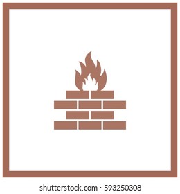 fireplace vector icon
