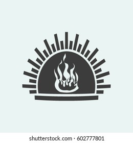 fireplace vector icon