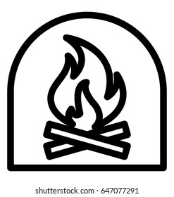 Fireplace Vector Icon 