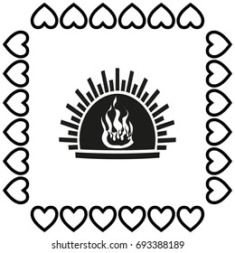 fireplace vector icon