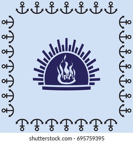 fireplace vector icon