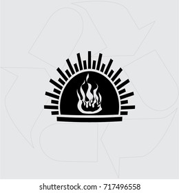 fireplace vector icon