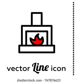 fireplace vector icon