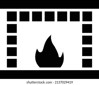 Ilustración de diseño de iconos vectores de chimenea