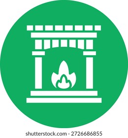 Ilustración de diseño de icono de Vector de chimenea