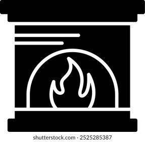 Símbolo de design de ícone de vetor de lareira