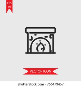 Fireplace vector icon, illustration symbol