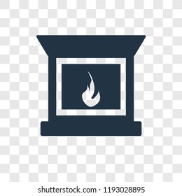 Fireplace vector icon isolated on transparent background, Fireplace transparency logo concept