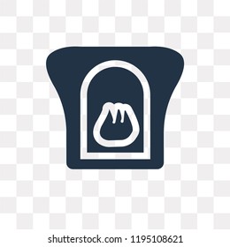 Fireplace vector icon isolated on transparent background, Fireplace transparency concept can be used web and mobile