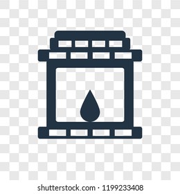 Fireplace vector icon isolated on transparent background, Fireplace transparency logo concept