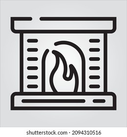 Gráfico vectorial escalable de la chimenea de contorno aislado