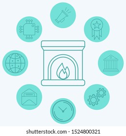 Fireplace vector icon sign symbol