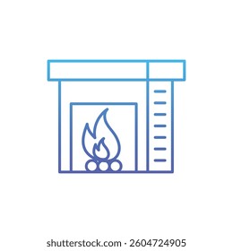 Fireplace vector icon stock illustration