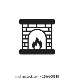 Fireplace Vector Icon Style Illustration. EPS 10 File