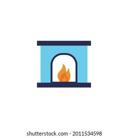 fireplace vector icon warm home fire chimney
