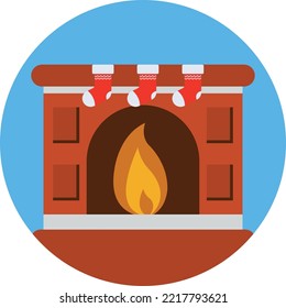 Fireplace Vector Icon which is suitable for commercial work and easily modify or edit it
