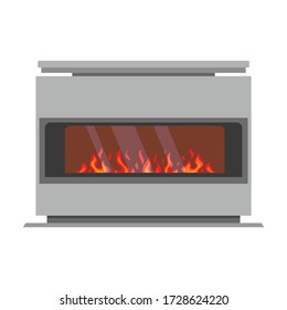 Fireplace vector icon.Cartoon vector icon isolated on white background fireplace.