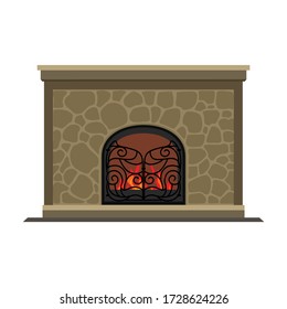 Fireplace vector icon.Cartoon vector icon isolated on white background fireplace.